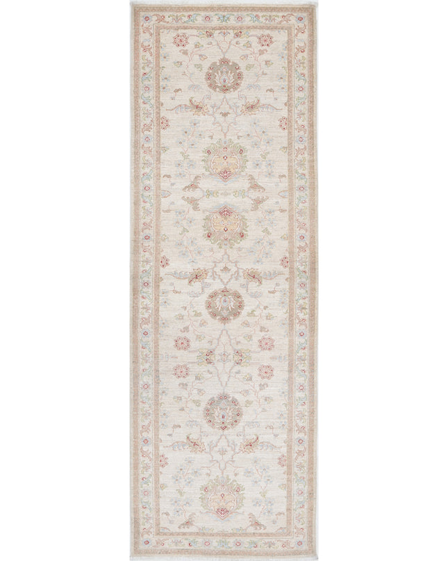 Ziegler 2' 8" X 8' 4" Hand Knotted Wool Rug 2' 8" X 8' 4" (81 X 254) / Ivory / Wool