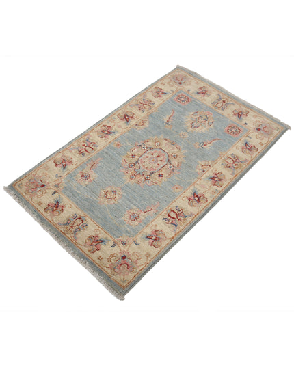 Ziegler 2' 0" X 3' 4" Hand Knotted Wool Rug 2' 0" X 3' 4" (61 X 101) / Blue / Wool