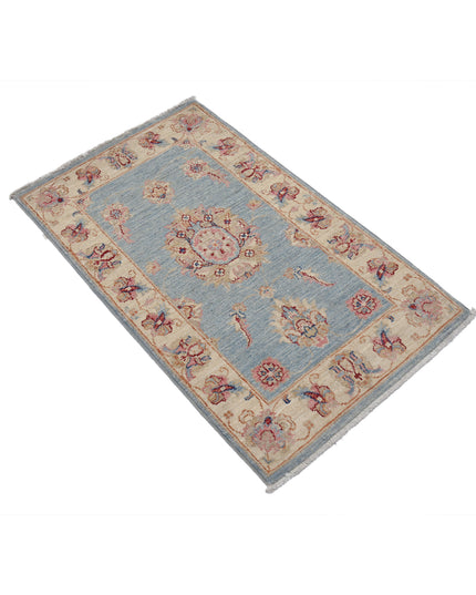 Ziegler 2' 0" X 3' 4" Hand Knotted Wool Rug 2' 0" X 3' 4" (61 X 101) / Blue / Wool