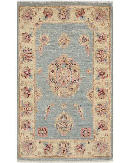Ziegler 2' 0" X 3' 4" Hand Knotted Wool Rug 2' 0" X 3' 4" (61 X 101) / Blue / Wool