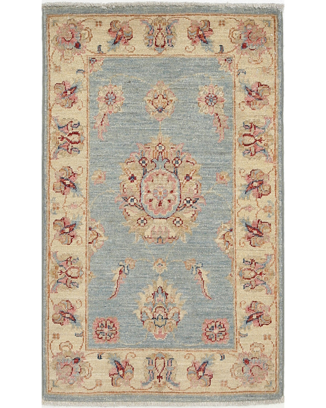 Ziegler 2' 0" X 3' 4" Hand Knotted Wool Rug 2' 0" X 3' 4" (61 X 101) / Blue / Wool