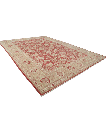 Ziegler 13' 3" X 18' 4" Hand Knotted Wool Rug 13' 3" X 18' 4" (404 X 559) / Red / Wool