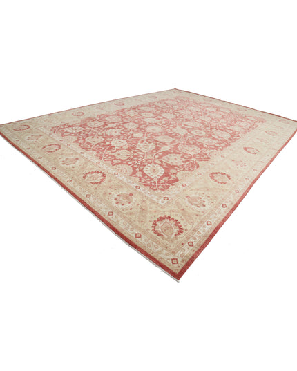 Ziegler 13' 3" X 18' 4" Hand Knotted Wool Rug 13' 3" X 18' 4" (404 X 559) / Red / Wool