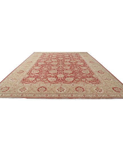 Ziegler 13' 3" X 18' 4" Hand Knotted Wool Rug 13' 3" X 18' 4" (404 X 559) / Red / Wool