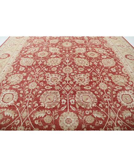 Ziegler 13' 3" X 18' 4" Hand Knotted Wool Rug 13' 3" X 18' 4" (404 X 559) / Red / Wool