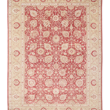 Ziegler 13' 3" X 18' 4" Hand Knotted Wool Rug 13' 3" X 18' 4" (404 X 559) / Red / Wool