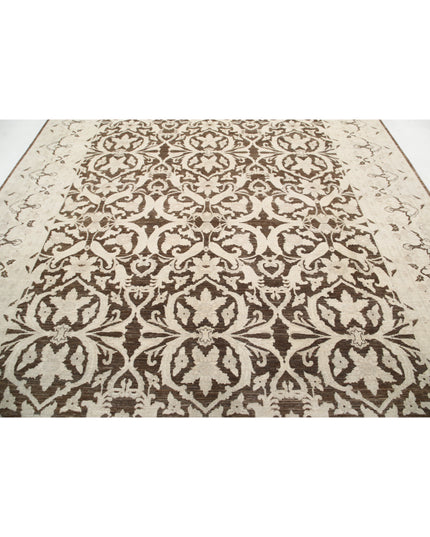 Ziegler 9' 0" X 11' 9" Hand Knotted Wool Rug 9' 0" X 11' 9" (274 X 358) / Brown / Wool