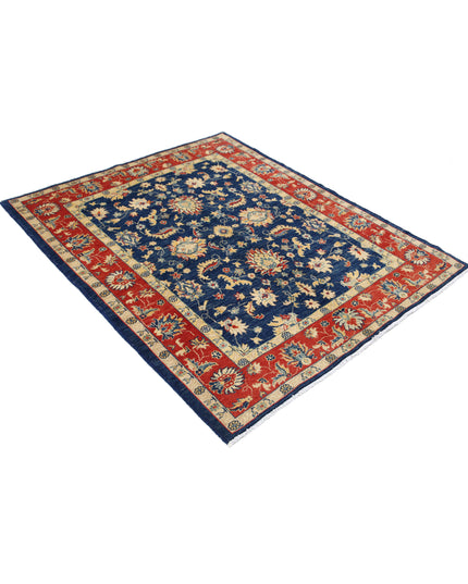 Ziegler 4' 9" X 5' 9" Hand Knotted Wool Rug 4' 9" X 5' 9" (145 X 175) / Blue / Wool