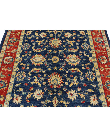 Ziegler 4' 9" X 5' 9" Hand Knotted Wool Rug 4' 9" X 5' 9" (145 X 175) / Blue / Wool