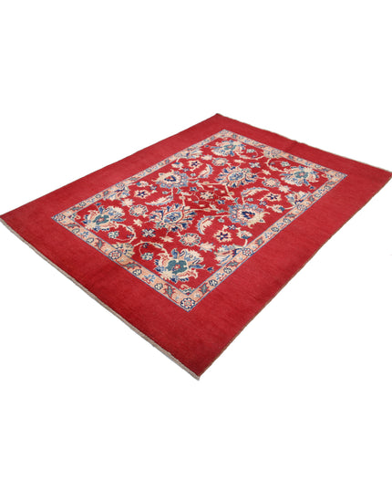 Ziegler 4' 10" X 6' 8" Hand Knotted Wool Rug 4' 10" X 6' 8" (147 X 203) / Red / Wool