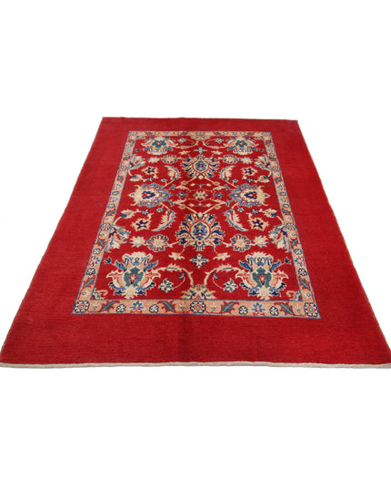 Ziegler 4' 10" X 6' 8" Hand Knotted Wool Rug 4' 10" X 6' 8" (147 X 203) / Red / Wool