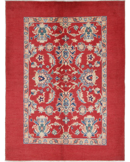 Ziegler 4' 10" X 6' 8" Hand Knotted Wool Rug 4' 10" X 6' 8" (147 X 203) / Red / Wool