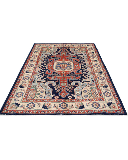 Ziegler 5' 7" X 7' 6" Hand Knotted Wool Rug 5' 7" X 7' 6" (170 X 229) / Blue / Wool