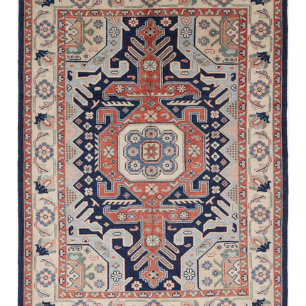 Ziegler 5' 7" X 7' 6" Hand Knotted Wool Rug 5' 7" X 7' 6" (170 X 229) / Blue / Wool