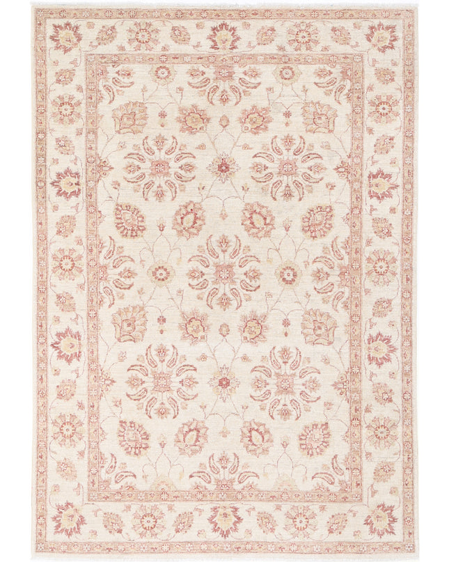 Ziegler 6' 2" X 8' 10" Hand Knotted Wool Rug 6' 2" X 8' 10" (188 X 269) / Ivory / Wool