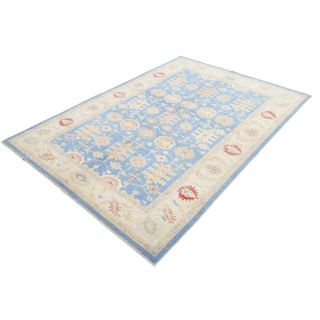 Ziegler 5' 5" X 7' 9" Wool Hand-Knotted Rug 5' 5" X 7' 9" (165 X 236) / Blue / Ivory