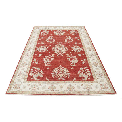 Ziegler 5' 7" X 7' 10" Wool Hand-Knotted Rug 5' 7" X 7' 10" (170 X 239) / Red / Ivory