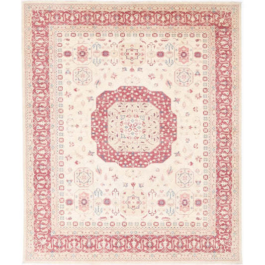 Serenity 8' 0" X 9' 7" Wool Hand-Knotted Rug 8' 0" X 9' 7" (244 X 292) / Ivory / Red