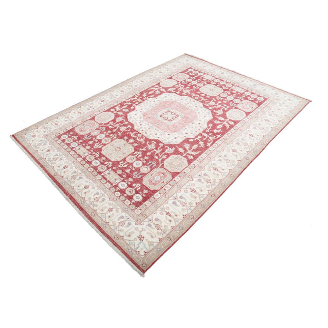 Ziegler 5' 7" X 7' 11" Wool Hand-Knotted Rug 5' 7" X 7' 11" (170 X 241) / Red / Ivory