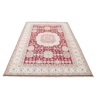 Ziegler 5' 7" X 7' 11" Wool Hand-Knotted Rug 5' 7" X 7' 11" (170 X 241) / Red / Ivory