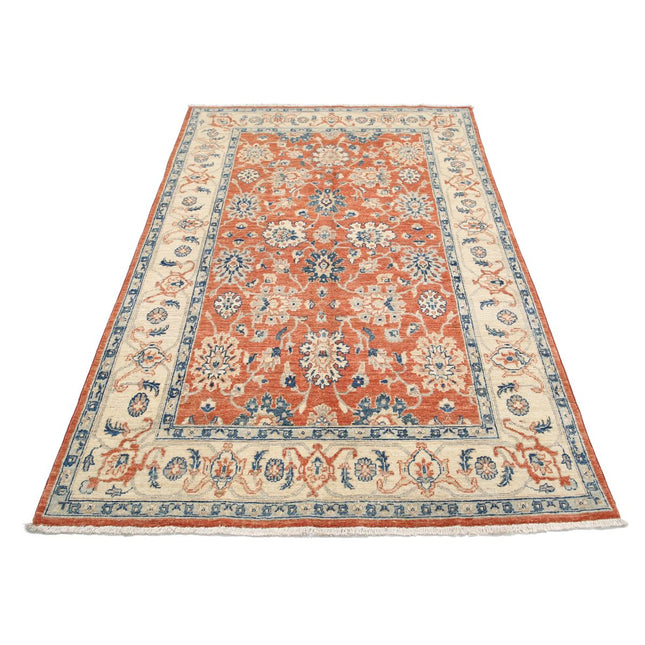 Serenity 4' 8" X 6' 9" Wool Hand-Knotted Rug 4' 8" X 6' 9" (142 X 206) / Red / Ivory
