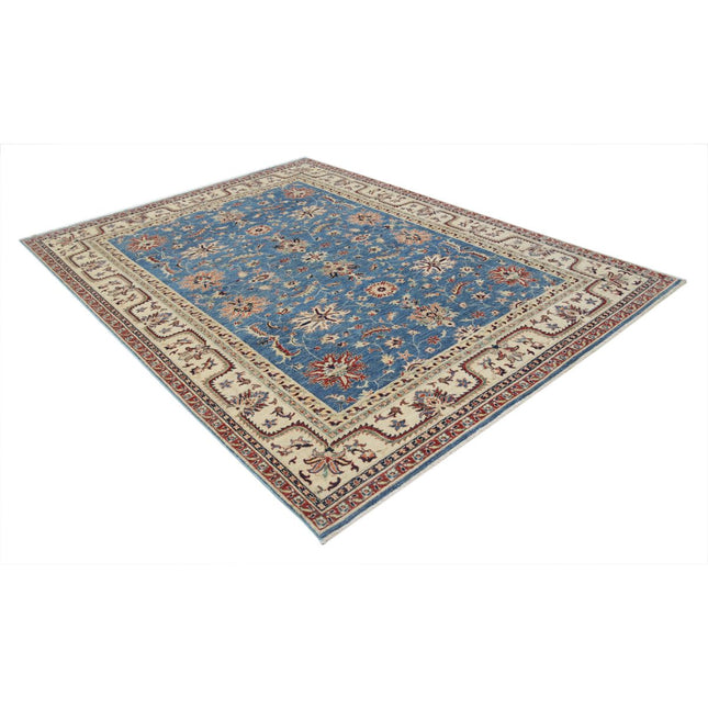 Ziegler 6' 9" X 9' 3" Wool Hand-Knotted Rug 6' 9" X 9' 3" (206 X 282) / Blue / Ivory