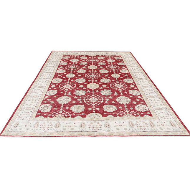 Ziegler 6' 0" X 8' 8" Wool Hand-Knotted Rug 6' 0" X 8' 8" (183 X 264) / Red / Ivory