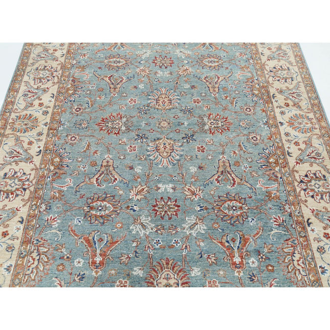 Ziegler 5' 5" X 8' 0" Wool Hand-Knotted Rug 5' 5" X 8' 0" (165 X 244) / Blue / Ivory