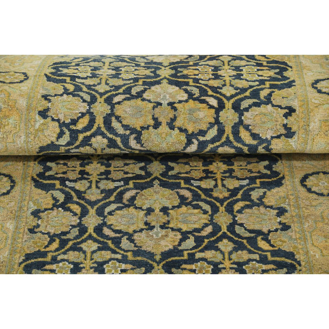 Ziegler 3' 2" X 10' 1" Wool Hand-Knotted Rug 3' 2" X 10' 1" (97 X 307) / Blue / Gold