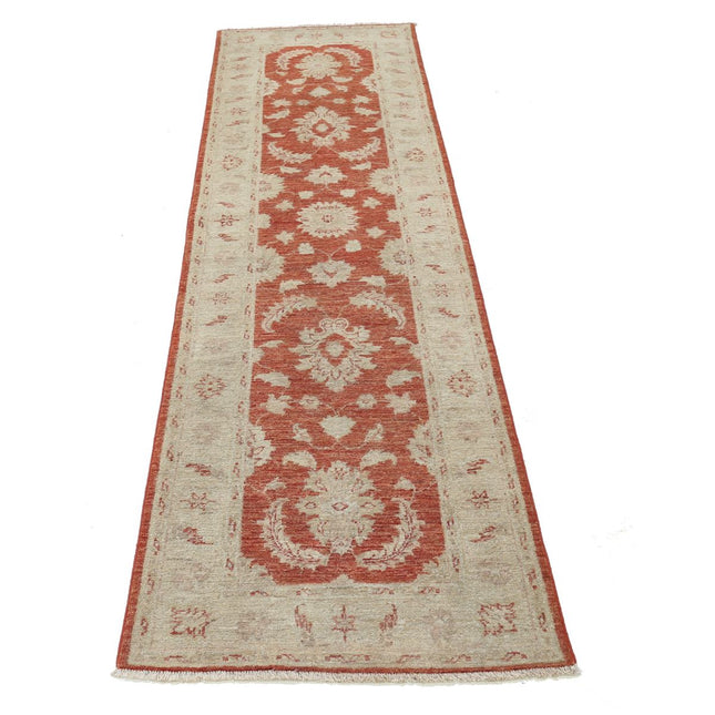 Ziegler 2' 5" X 8' 2" Wool Hand-Knotted Rug 2' 5" X 8' 2" (74 X 249) / Red / Ivory