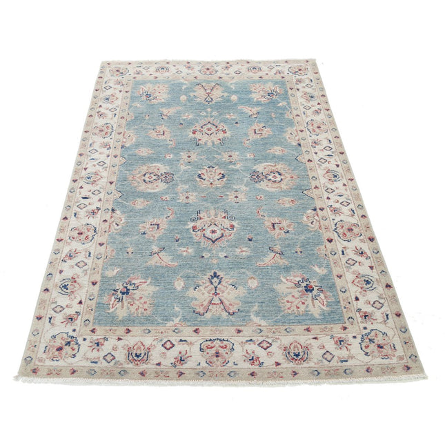 Ziegler 3' 10" X 5' 10" Hand Knotted Wool Rug 3' 10" X 5' 10" (117 X 178) / Teal / Ivory