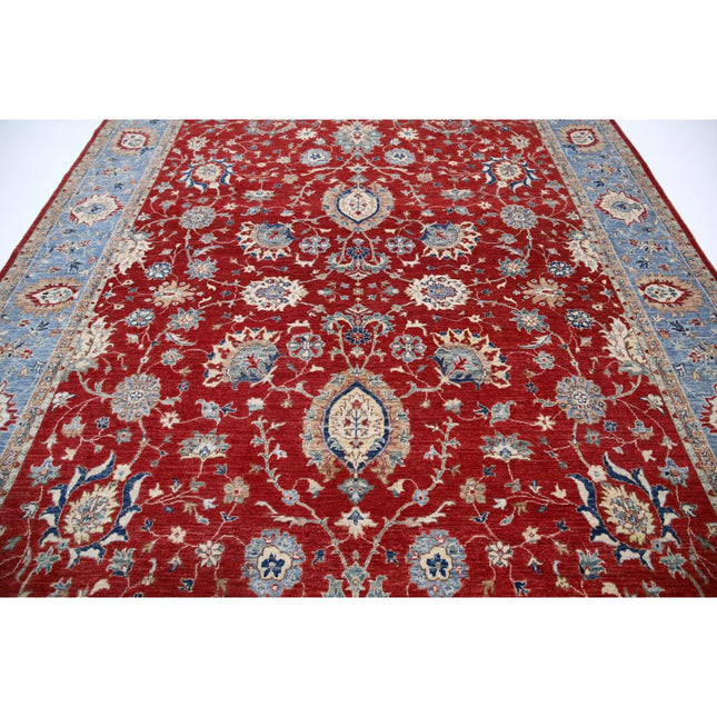 Ziegler 8' 11" X 12' 4" Hand Knotted Wool Rug 8' 11" X 12' 4" (272 X 376) / Red / Blue